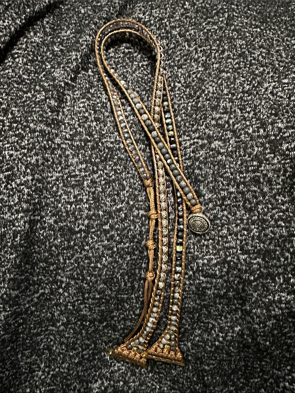 Brown Beaded Wrap watch band- Women Jewelry